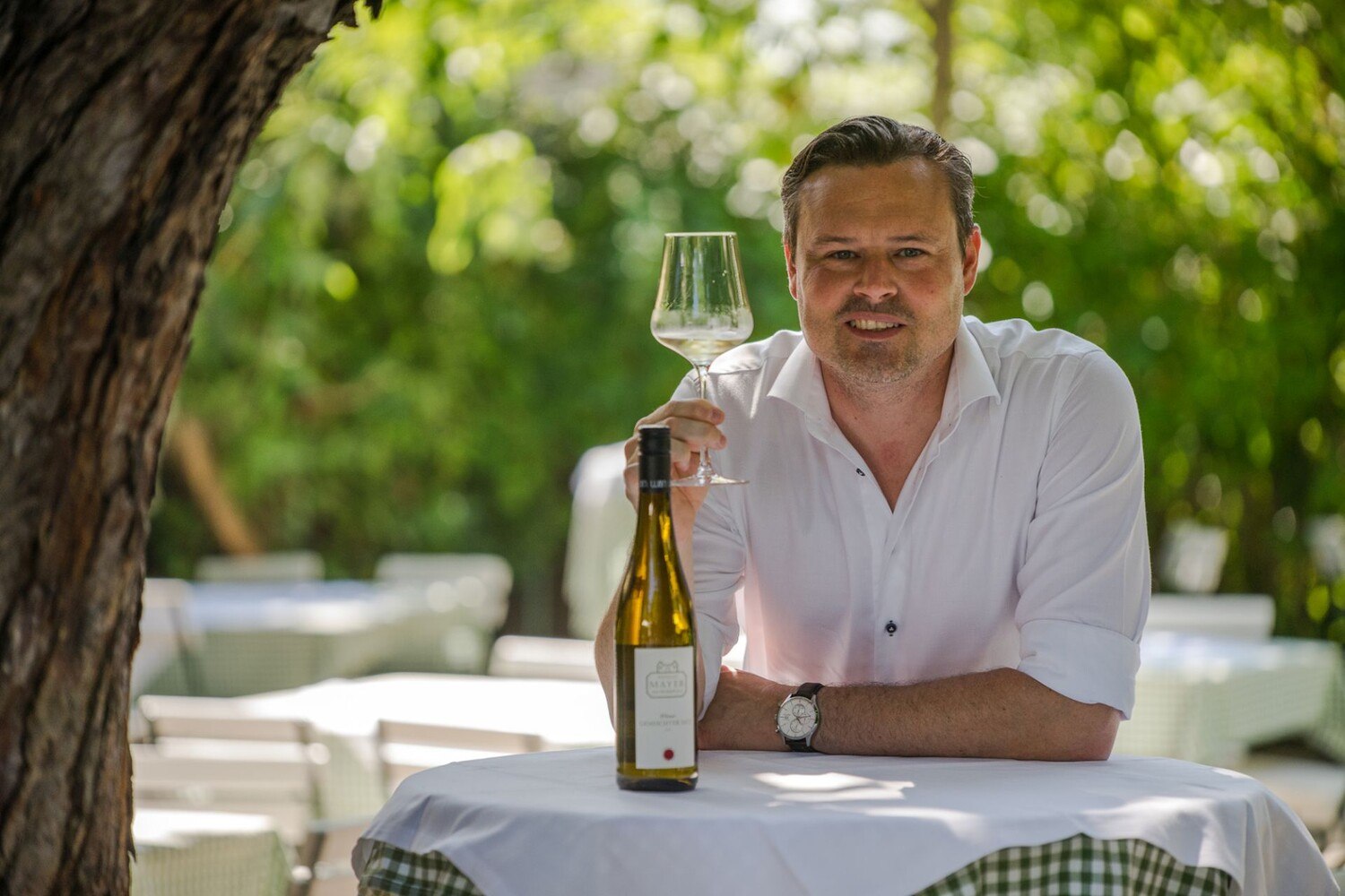 Gerhard J. Lobner, Produktionsleiter und Geschäftsführer der Weingüter Mayer am Pfarrplatz und Rotes Haus, ist stolz auf seinen 