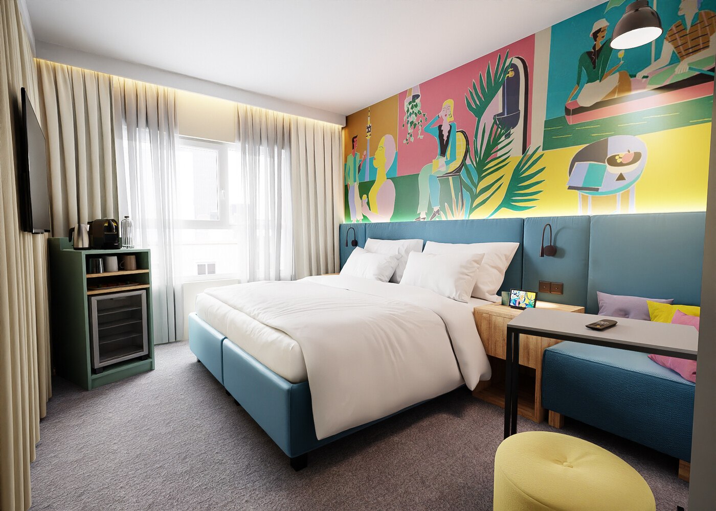 Die rund 20 Quadratmeter großen Zimmer sind ab 98 Euro pro Nacht buchbar. © BASSENA Hotels