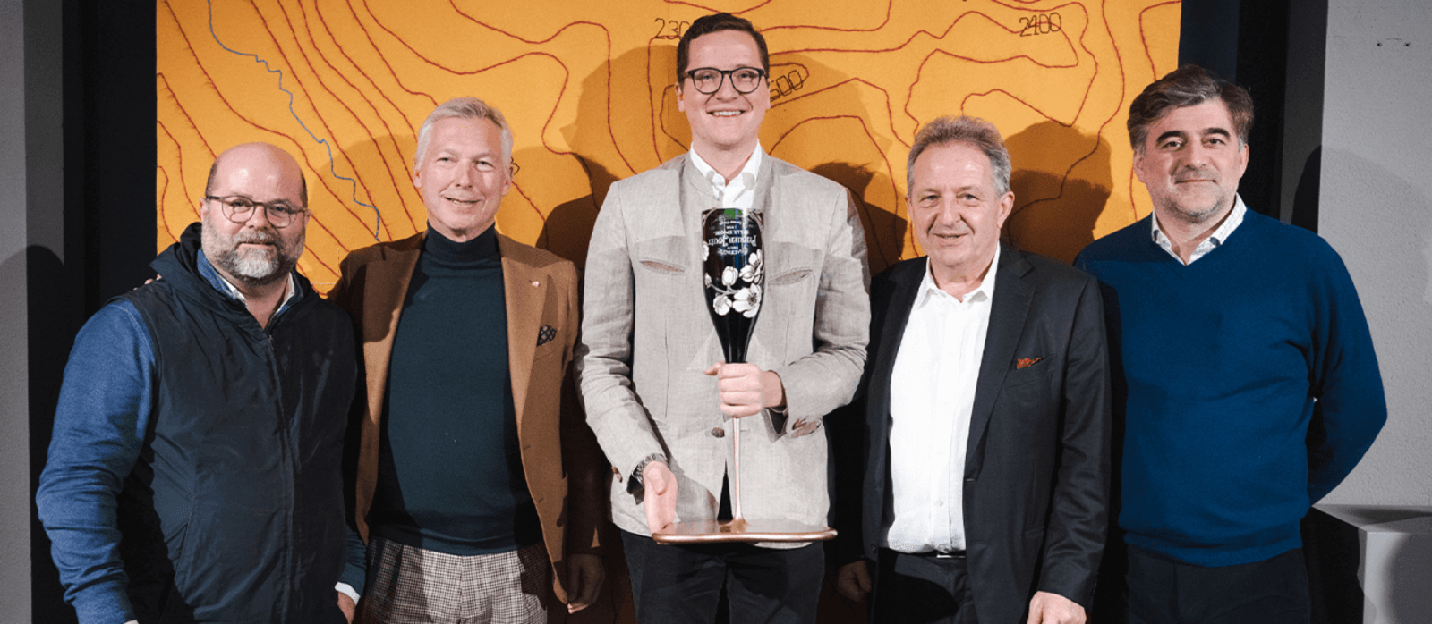 Clemens Riedl (trinkreif), Hermann Fercher (Lech Zürs Tourismus), Christian Lucian (Burg Hotel), Willi Balanjuk (Magazin A la Carte), Markus Hofer (Künstler/Artis) © Anna Stöcher